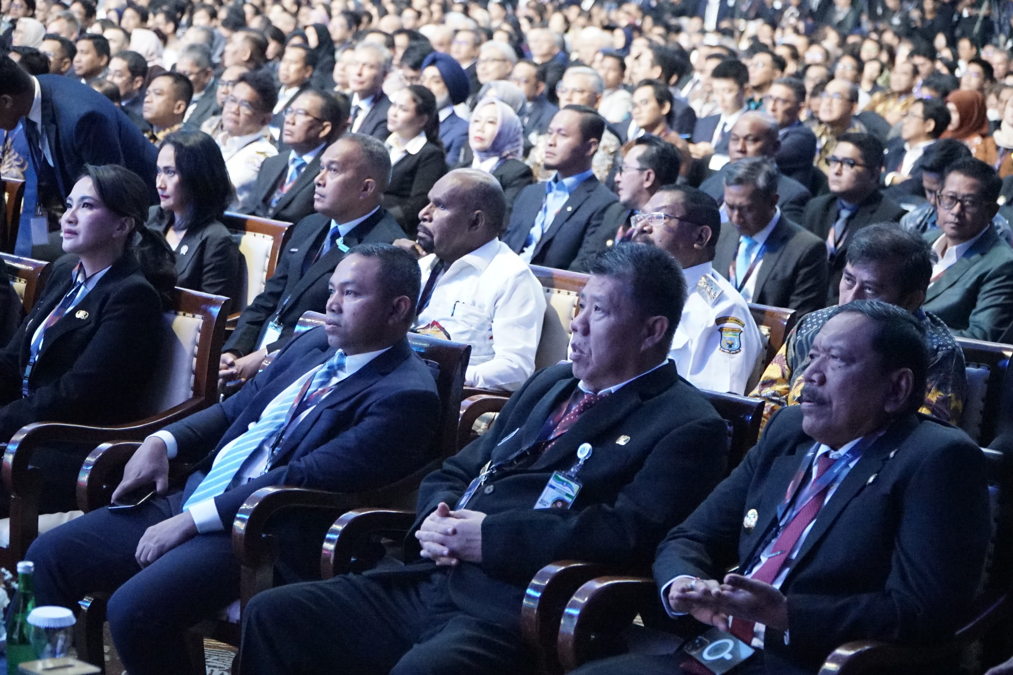 Wagub Mian saat menghadiri Konferensi Internasional Tentang Infrastruktur 2025 di Plenary Hall Jakarta International Convention Center (JICC), Rabu (11/6)