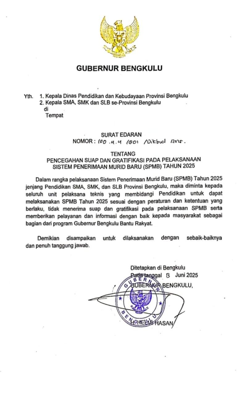 Edaran PPDB Bersih