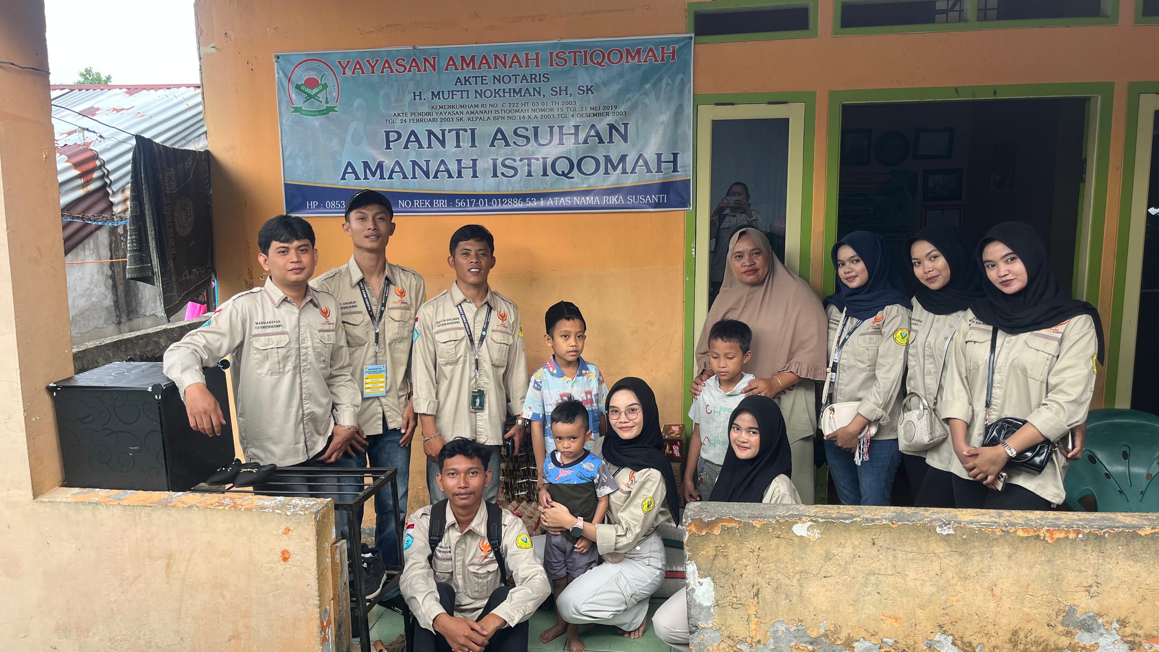 Bem SI Bengkulu Laksanakan Baksos di Panti Asuhan Amanah Istiqomah Kelurahan Kebun Beler Kecamatan Ratu Agung Kota Bengkulu, Kamis 14 Agustus 2025.