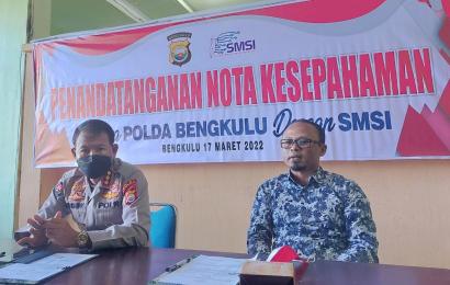 SMSI dan Polda Bengkulu MoU Penyebarluasan Informasi