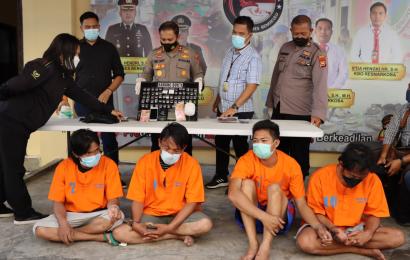 Tangkap 4 Orang Tersangka, Polres Bengkulu Sita 61 Paket Sabu