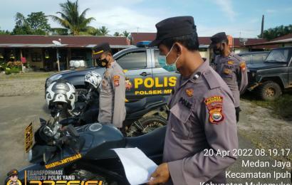 Polsek Mukomuko Selatan Gelar Kegiatan Gaktiblin Untuk Personilnya