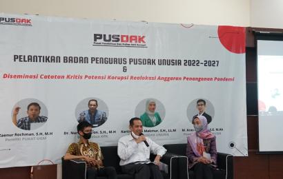 PUSDAK UNUSIA: Korupsi Anggaran Covid-19 mulai Pemerintah Pusat hingga Desa