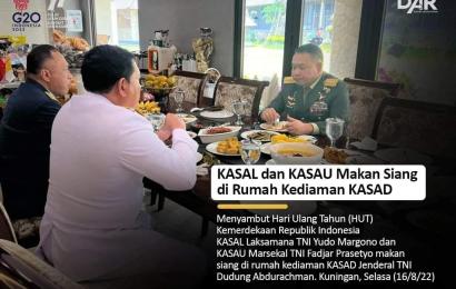 Pimpinan 3 Matra TNI Kumpul di Rumah KSAD Usai Pidato Kenegaraan Presiden, ini yang Dibahas