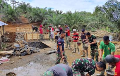 Progres Positif, Pengerjaan Jembatan TMMD Masuk Tahap Pengecoran