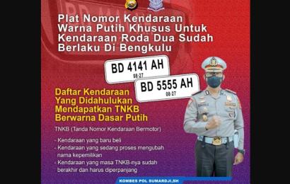 TNKB Roda Dua Warna Putih Resmi Diberlakukan, Terus yang Masih Plat Hitam?