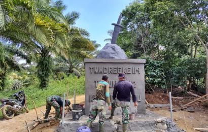 Pengerjaan Tugu TMMD Ke 114 Terus Berlanjut