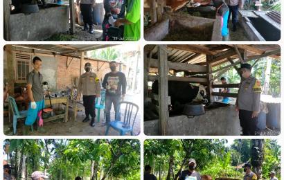  Bhabinkamtibmas Polsek Sukaraja Dampingi Dinas Peternakan Lakukan Vaksinasi PMK