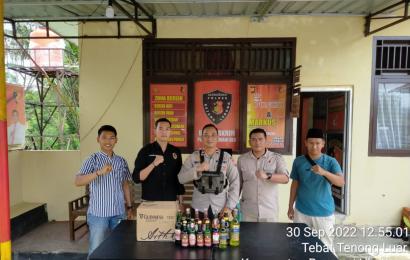 Polsek Bermani Ulu mengamankan minuman keras