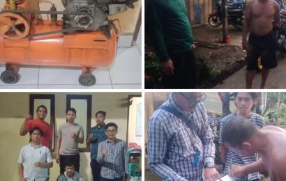 terduga pelaku penggelapan dan BB diamankan polisi