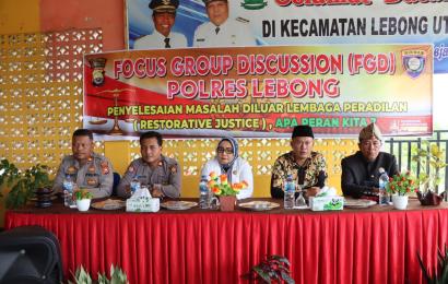 Gelar FGD, Polres Lebong Bahas Restorative Justice di Kecamatan Lebong Utara