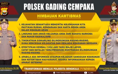 5 Imbauan Kamtibmas Polsek Gading Cempaka