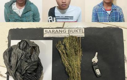 Terduga pelaku dan barang bukti