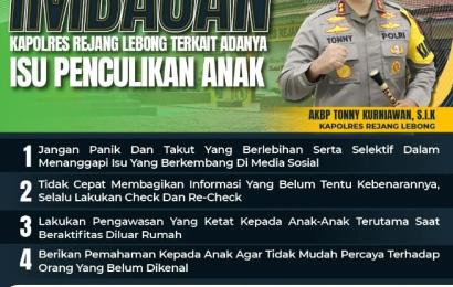 Tanggapi Isu Penculikan Anak, Kapolres Rejang Lebong Tepis Tak Ada Laporan Hingga Sekarang!