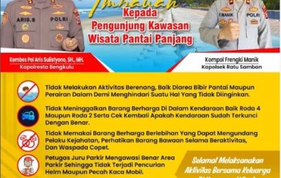5 Imbauan Polsek Ratu Samban Bagi Pengunjung Kawasan Wisata Pantai Panjang