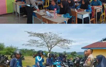 Satlantas Polres Lebong Laksanakan Program Police Goes To School dan Penertiban Kendaraan di SMPN 2 Lebong
