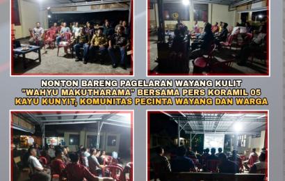 Polsek Kota Manna Gelar Nobar Virtual Wayang Kulit Wahyu Makutharama di Mako Polsek 