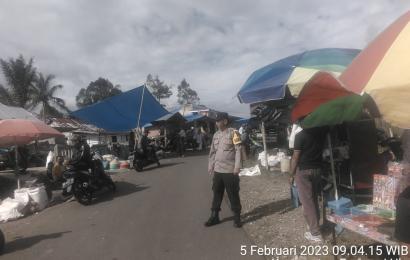 Beri Rasa Aman, Personel Polsek Bermani Ulu Lakukan Pengaturan di Pekan Minggu 