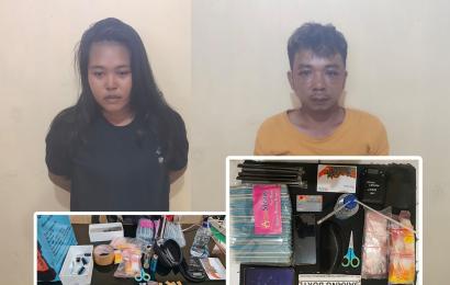 Dua terduga pelaku bersama barang bukti
