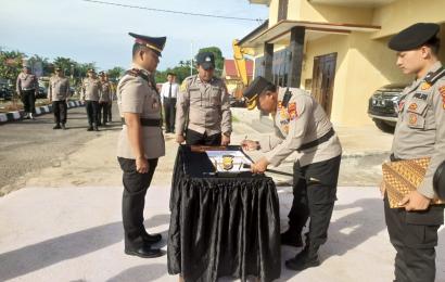 Kapolres Benteng Pimpin Sertijab Kasat Reskrim, Kasat Narkoba dan Kapolsek Taba Penanjung