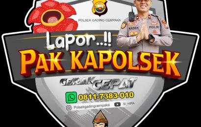 Inovasi Polsek Gading Cempaka, Program Lapor Pak Kapolsek ke Nomor WA 08117383010