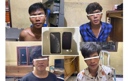 Perangi 3C, Tim Gabungan Satgas 2 Merah Putih dan Polsek Ratu Samban Bekuk 4 Pelaku Pencurian Iphone