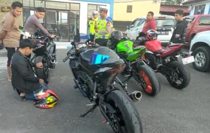  Polres Bengkulu Tengah Razia Knalpot Brong
