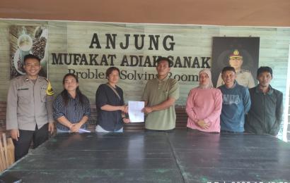 Polsek Kota Manna Polres Kembali Laksanakan Problem Solving Pihak Bertikai
