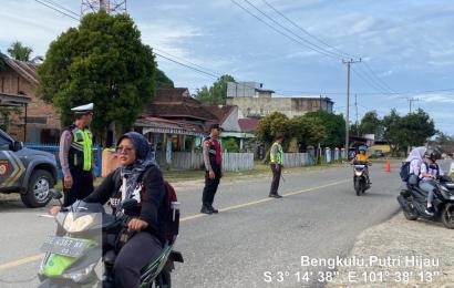 Commander Wish Pagi, Personel Putri Hijau Atur Kelancaran Lalu Lintas