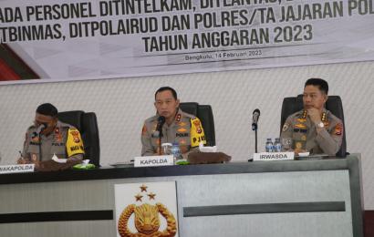 Kumpulkan Personel Fungsi Preventif dan Preemtif, Ini Penekanan Kapolda Bengkulu