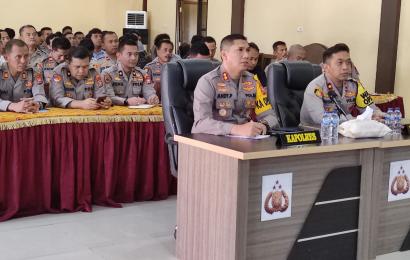 Personel Fungsi Pencegahan Polres Bengkulu Utara Ikuti arahan Kapolda Secara Virtual