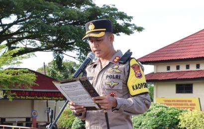 Apel Pagi, Kapolres Kaur Ingatkan dan Apresiasi Anggotanya