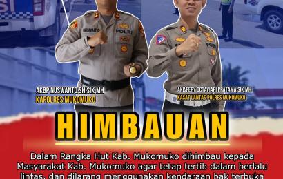 Jelang HUT Kabupaten Mukomuko, Satlantas  Imbau Warga Tertib Berlalu Lintas