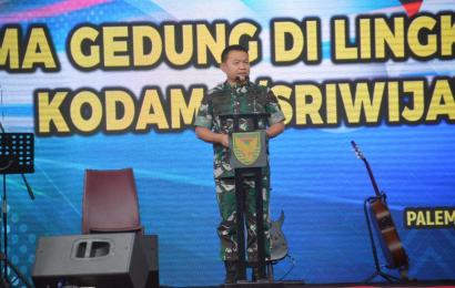 Nama Gedung Di Lingkungan Kodam II/Sriwijaya Diresmikan Kasad 