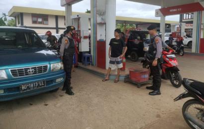 Wujudkan Kamtibmas Kondusif, Sat Samapta Polres Bengkulu Utara Melaksanakan Patroli di SPBU