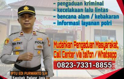 Mudahkan Pengaduan Masyarakat, Polsek Padang Jaya Sosialisasi Call Center 0823-7331-8855