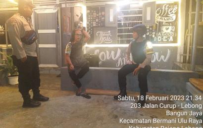 Polsek Bermani Ulu Patroli Malam, Ciptakan Rasa Aman dan Nyaman untuk Rejang Lebong "SEJUK" 