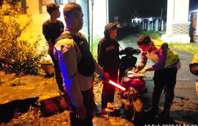 Patroli Malam, Sat Samapta Polres Rejang Lebong Amankan 1 Unit Motor Berknalpot Brong