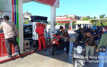 Cek Ketersediaan BBM, Polsek Kota Manna Sambangi SPBU