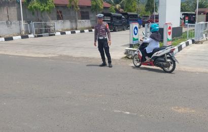 Satlantas  Polres Lebong Patroli di SPBU 