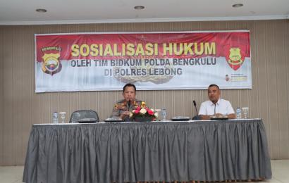 Polres Lebong Ikuti Sosialisasi Hukum oleh Tim Bidkum Polda Bengkulu Terkait KUHP Baru