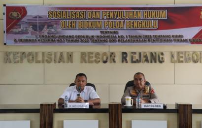 Personel Polres Rejang Lebong Terima Sosialisasi dan Penyuluhan Hukum