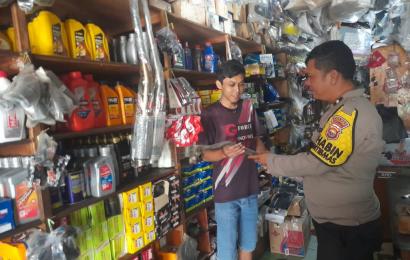 Personel Polsek Giri Mulya Datangi Toko dan Bengkel, Imbau Tak Jual Knalpot Brong