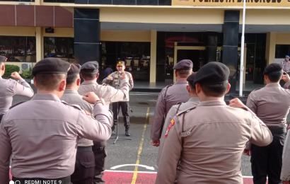Jelang Pemilu 2024, Kapolresta Bengkulu Cek Kesiapan Personel Sat Samapta