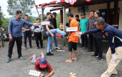 Digelar di Polres Kepahiang, Rekonstruksi Kasus Pembunuhan Peragakan 29 Reka Adegan  