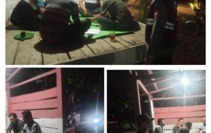 Personel Polsek Batik Nau Polres Bengkulu Utara Pantau Pos Ronda Warga