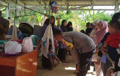 Sambang, Bhabinkamtibmas Polsek Giri Mulya Dukung Program Penurunan Stunting