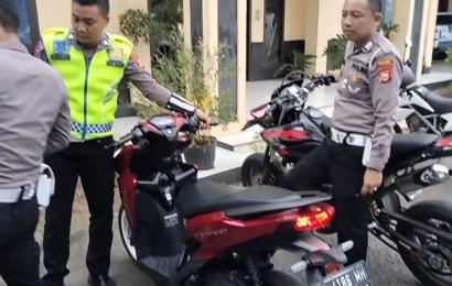 Satlantas Polres Bengkulu Selatan Tilang 3 Unit Sepeda Motor Berknalpot Brong