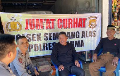 Polsek Semidang Alas Jumat Curhat Bersama Warga Desa Bandung Agung, Terima Keluhan Suara Knalpot Brong