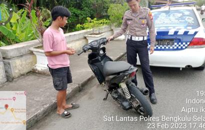 Gunakan Knalpot Brong, 3 Unit Motor Diamankan Satlantas Polres Bengkulu Selatan